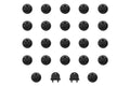 Wheel Mate Monster Lug Nut Caps - Black 14x1.50