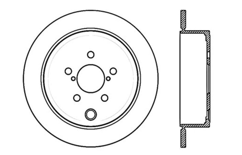 StopTech Slotted & Drilled Sport Brake Rotor - Rear Left - 2008-2014 Subaru WRX (Excl. STI)