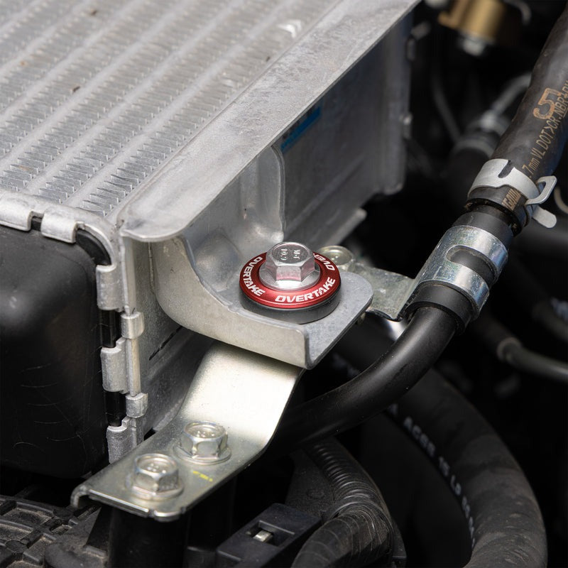 Overtake Top Mount Intercooler Isolator Bushings - Red - Subaru Models