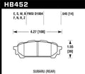 Hawk D1004 Performance Ceramic Street Rear Brake Pads - 2003-2005 Subaru WRX