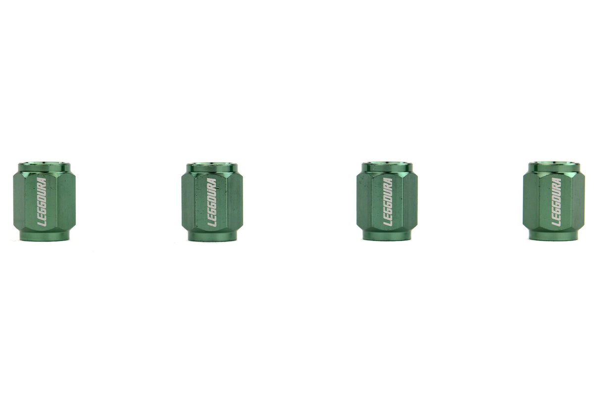 Project Kics Leggdura Racing Green Valve Cap - Universal