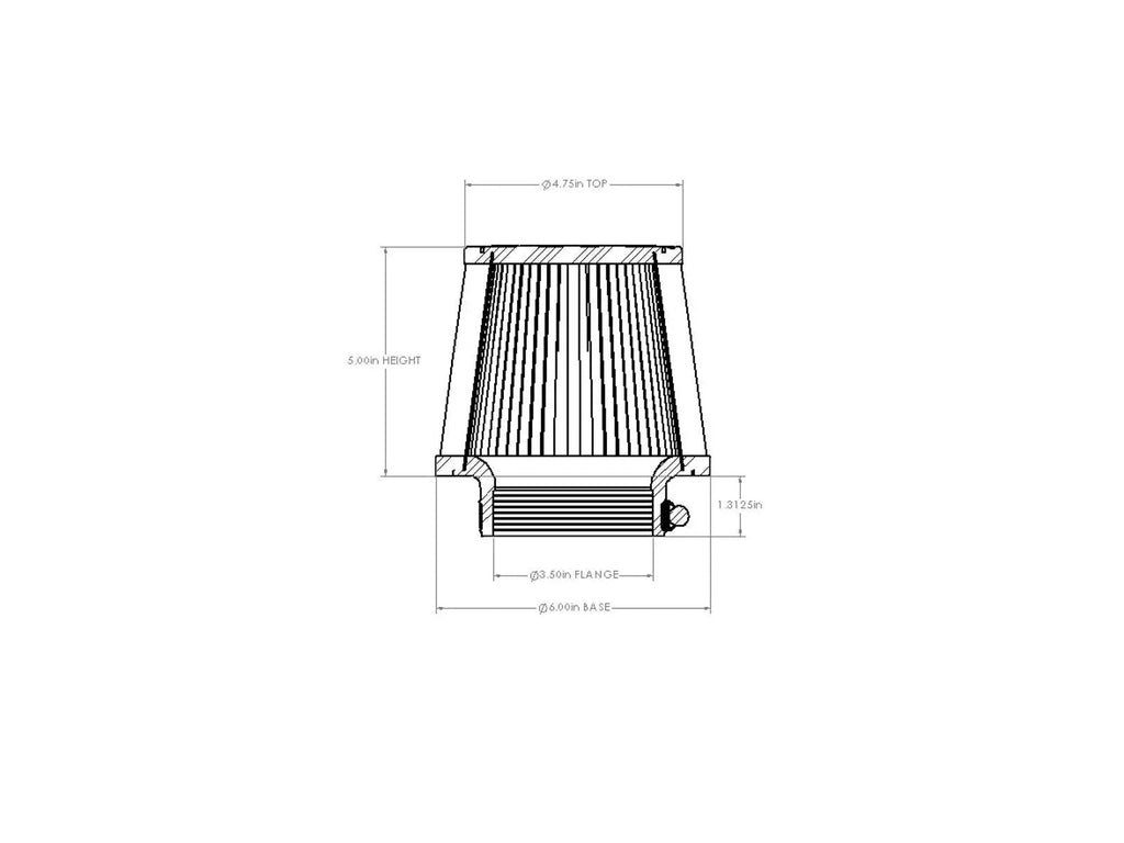 aFe D2 Universal Air Filter 3-1/2in x 6in x 4-3/4in x 5in - 21-35009V