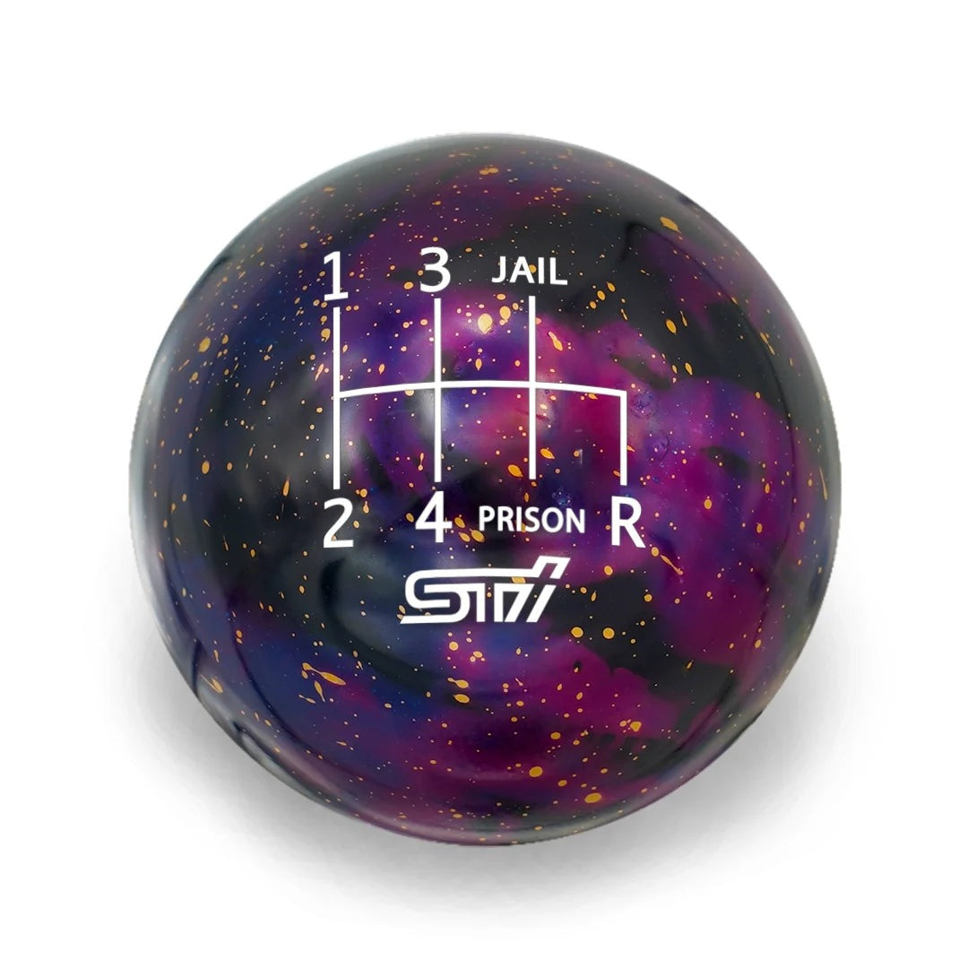 Billetworkz Cosmic Space Shift Knob - 6 Speed STI Jail-Prison Engraving - Subaru STI