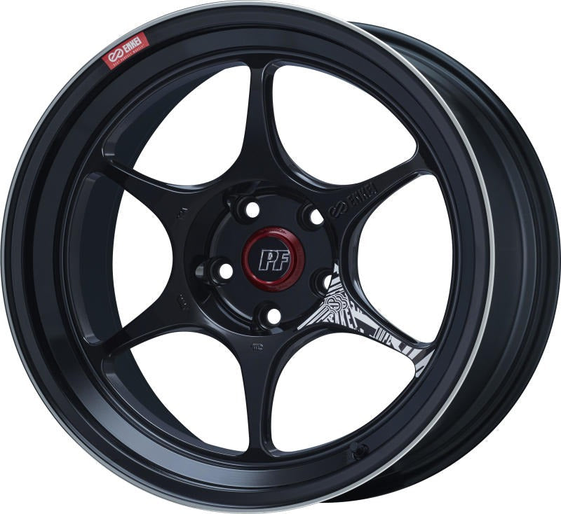 Enkei PF06 18x9in 5x114.3 BP 38mm Offset 75mm Bore - Black Machined (Single Wheel)