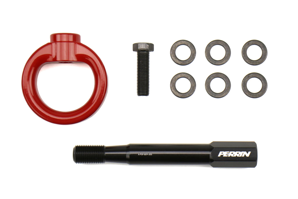 PERRIN Tow Hook Kit Rear Red - 2008-2014 Subaru WRX / STI Hatchback