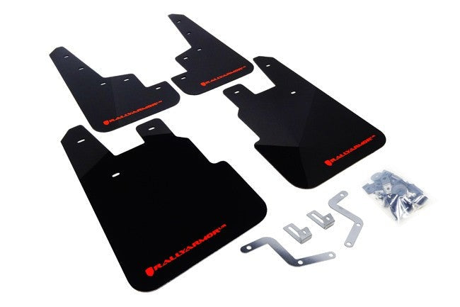 Rally Armor UR Mudflaps Black Urethane Red Logo - 2014-2018 Subaru Forester