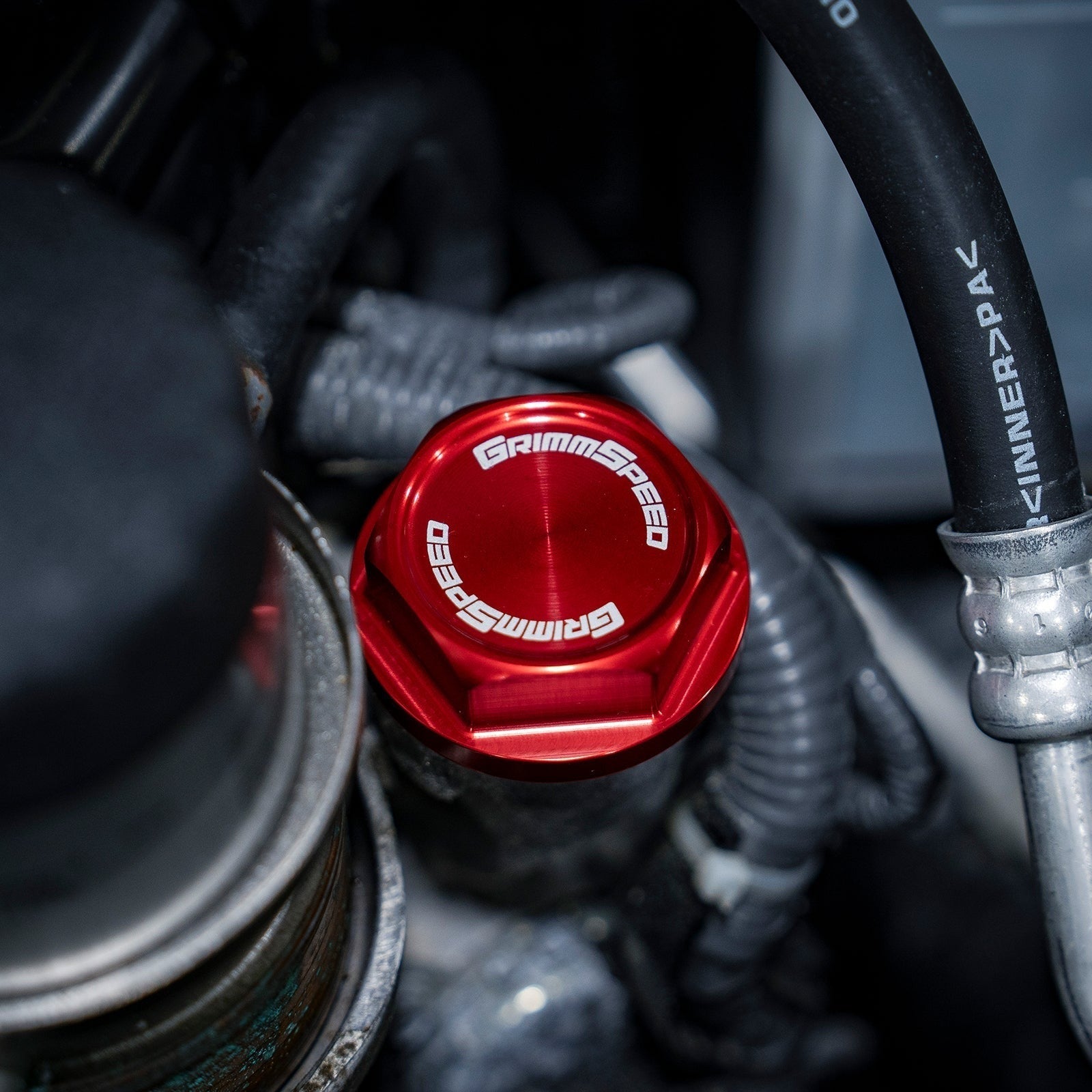 GrimmSpeed Version 2 Bolt Oil Cap (Red) - Subaru Universal