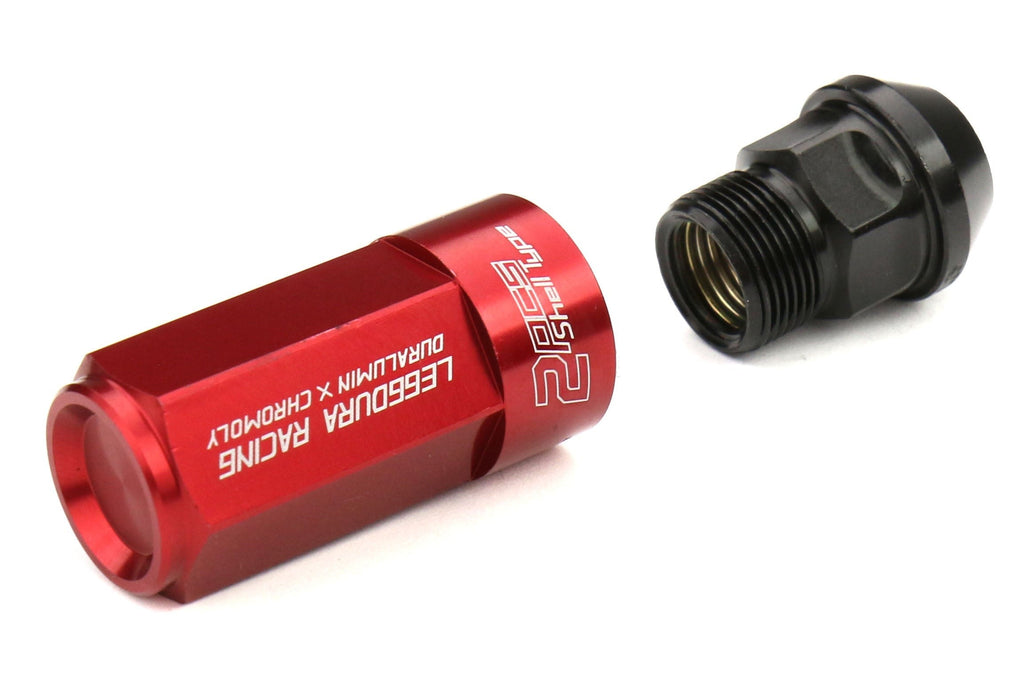 Project Kics Leggdura Racing Shell Type Lug Nut Set 53mm Closed-End Look 12X1.25 Red