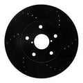 R1 Concepts Drilled & Slotted Black Front Right Brake Rotor - 2015-2019 Subaru Legacy