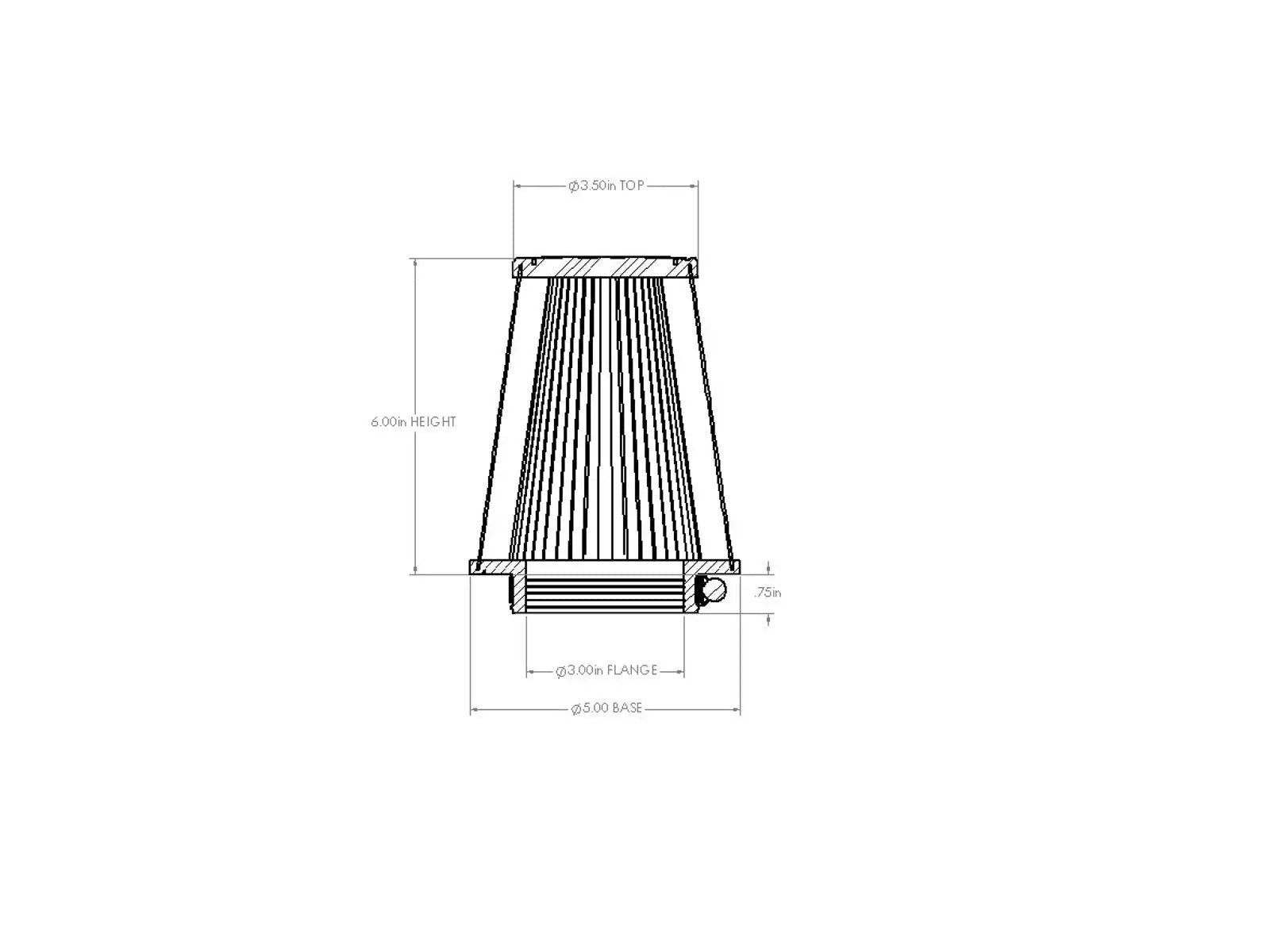 aFe D2 Universal Air Filter 3in x 5in x 3-1/2in x 6in - 21-30506V