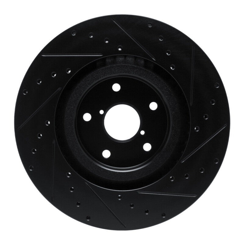 R1 Concepts Drilled & Slotted Black Front Left Brake Rotor - 2019-2025 Subaru Ascent