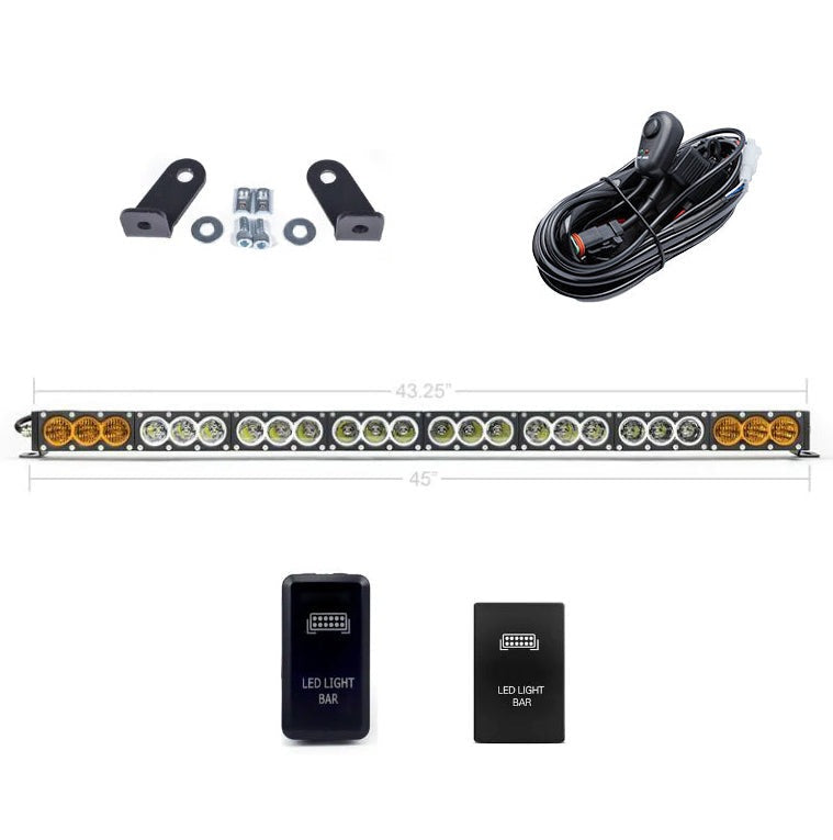 43" Dual Function Amber/White LED Light Bar Prinsu Rack Mounting Bracket Kit