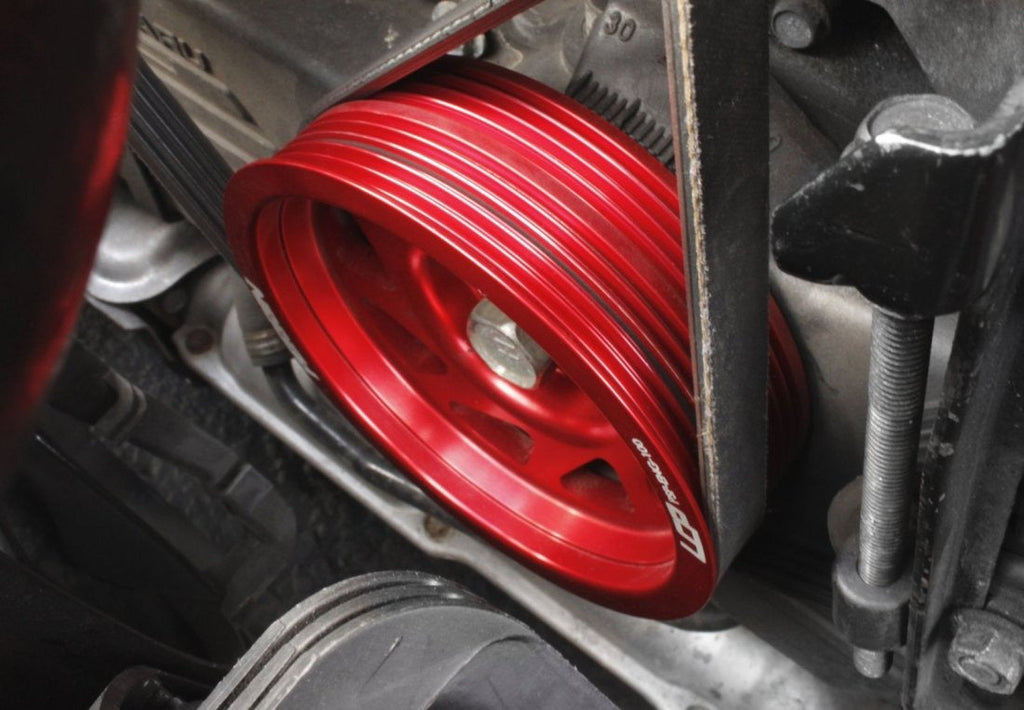PERRIN Lightweight Crank Pulley Red - Subaru Models (inc. 2002-2014 WRX / 2004-2021 STI)