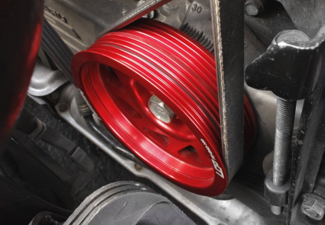 PERRIN Lightweight Crank Pulley Red - Subaru Models (inc. 2002-2014 WRX / 2004-2021 STI)