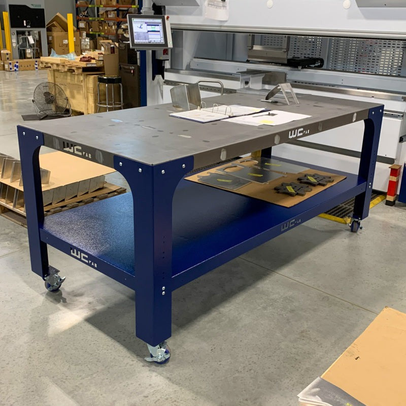 Wehrli Modular Steel Work Bench Top/Shelf Kit - 42in x 90in x .120in Thick (Stainless Steel & Grey)