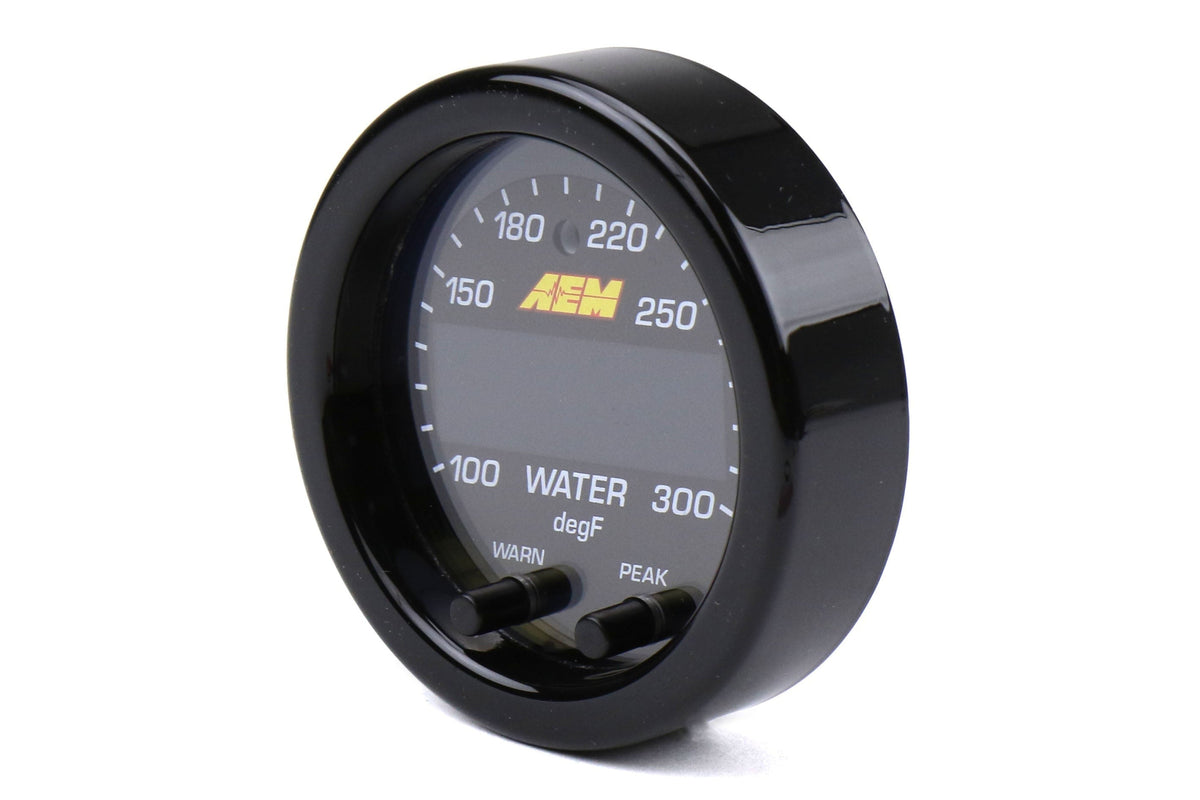 AEM X-Series Temperature Gauge Kit - 100-300F - Black Bezel / Black Face - Universal