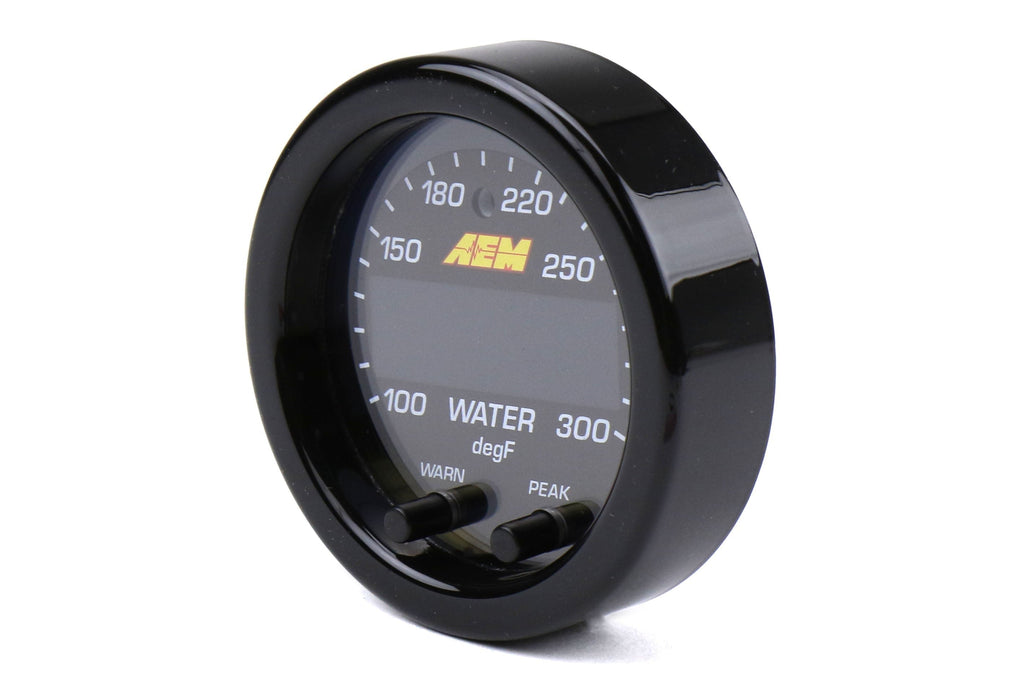 AEM X-Series Temperature Gauge Kit - 100-300F - Black Bezel / Black Face - Universal