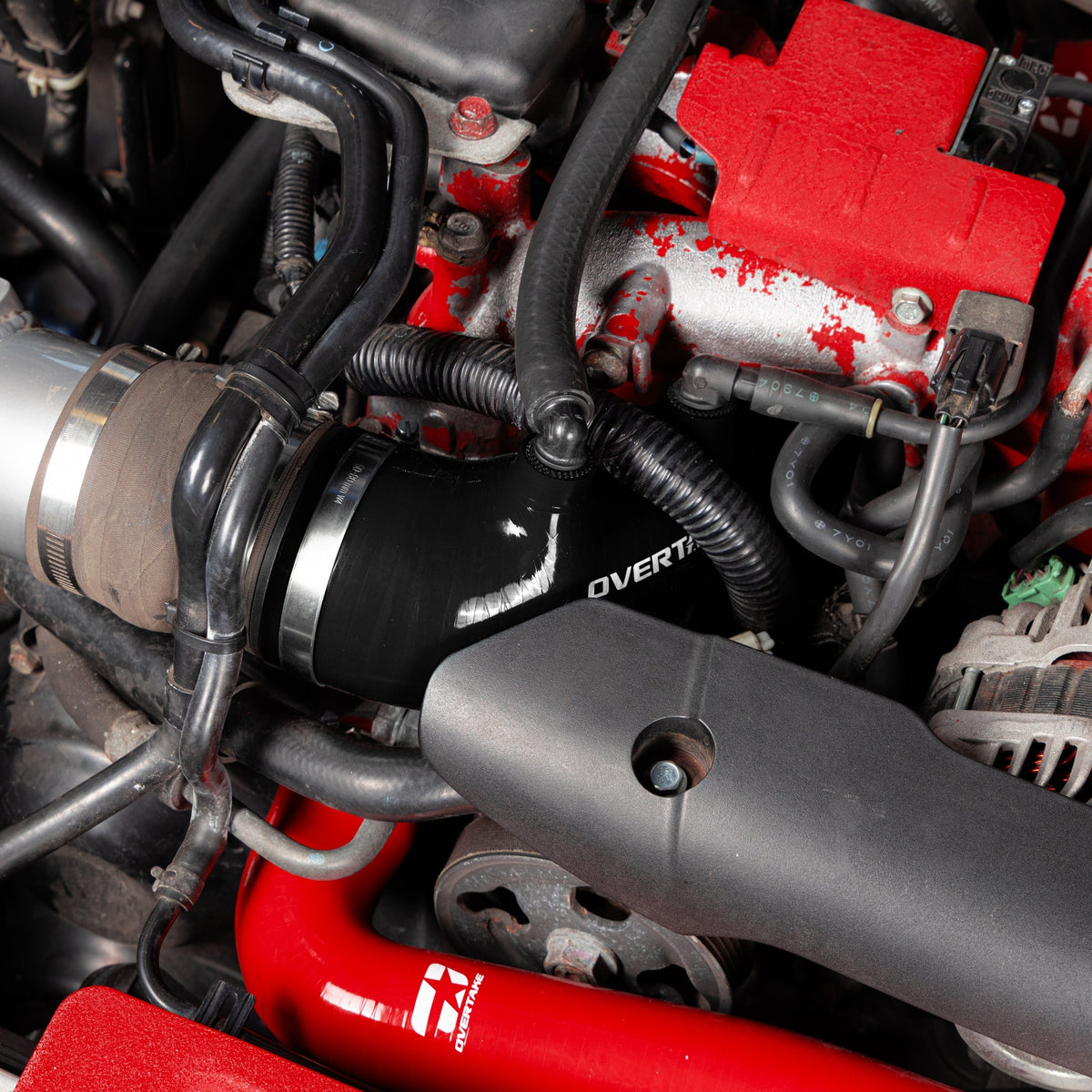 Overtake Silicone Turbo Inlet Hose (Black) - 2004-2021 Subaru STI / 2002-2007 WRX