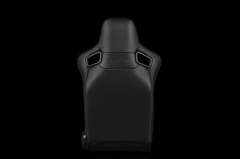 Braum Elite-R Series Sport Seats - Black Polo Cloth (Grey Stitching / White Piping) Pair - Universal