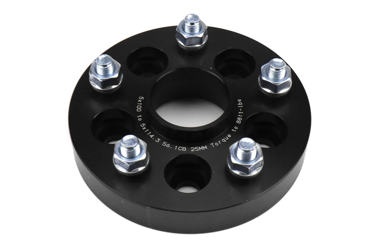 PERRIN 5x100 to 5x114.3 25mm Wheel Adapters Black - Subaru Models (inc. 2002-2014 WRX)
