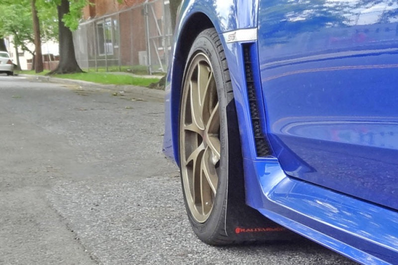 Rally Armor Black UR Mud Flap w/Light Blue Logo - 2015-2021 Subaru WRX / 2015-2021 STI