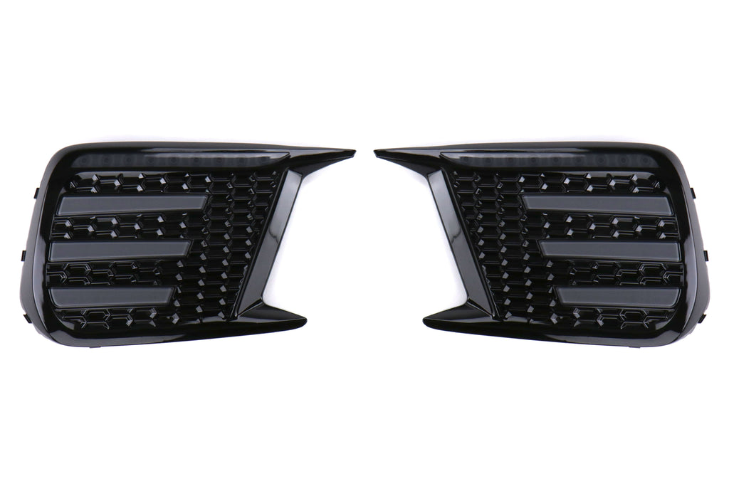 OLM Smoked Tri Bar Fog Light Bezel (No Fog Hole) - 2018-2021 Subaru WRX / STI