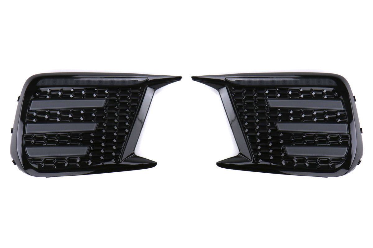OLM Smoked Tri Bar Fog Light Bezel (No Fog Hole) - 2018-2021 Subaru WRX / STI