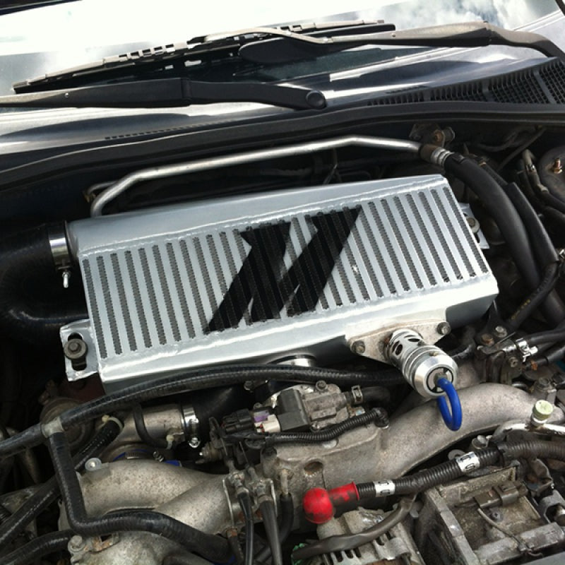 Mishimoto Subaru Top-Mount Intercooler Kit, Powder Coated Black & Blue Hoses - 2002-2007 Subaru WRX / 2004-2007 STI