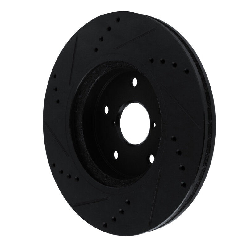 R1 Concepts Drilled & Slotted Black Front Right Brake Rotor - 2019-2024 Subaru Forester