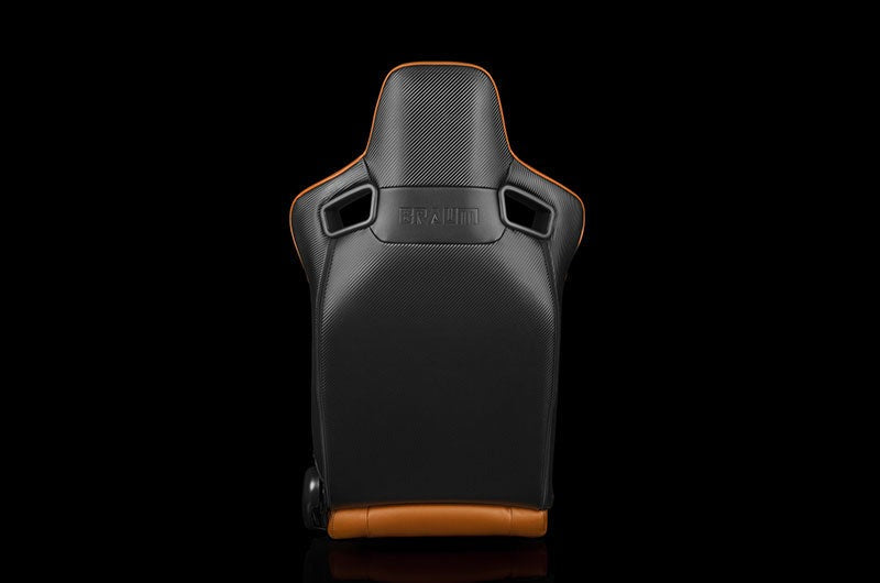 Braum Elite-X Series Sport Seats - British Tan Leatherette (Black Stitching) Pair - Universal