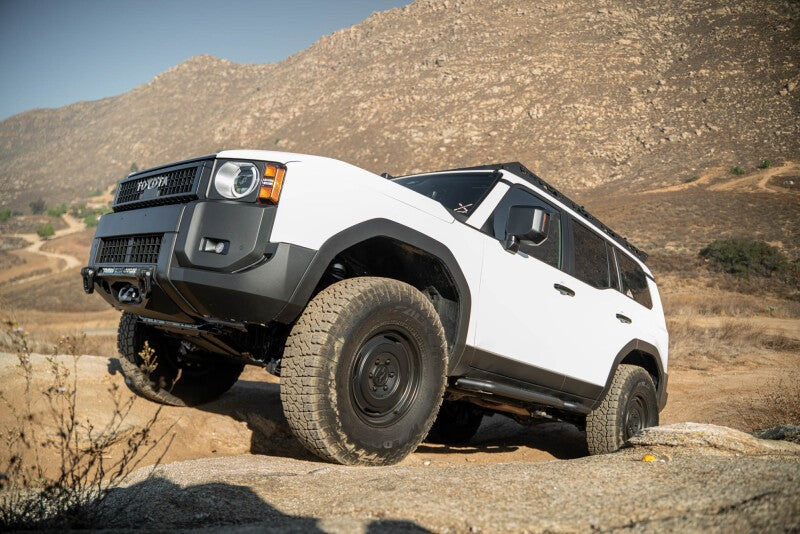 DV8 Offroad 24-25 Toyota Land Cruiser OE Plus Side Steps - Black Steel
