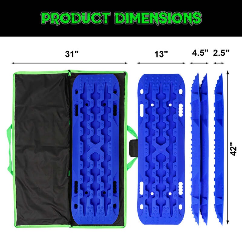 Rhino USA Recovery Traction Boards - Blue (Pair)