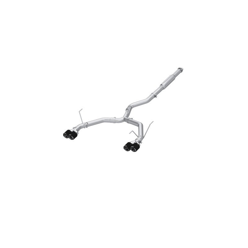 MBRP 3in Race Profile Cat-Back - Dual Split Rear Quad Carbon Fiber Tips - 2022-2026 Subaru WRX