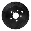 R1 Concepts Drilled & Slotted Black Rear Left Brake Rotor - 2014-2018 Subaru Forester