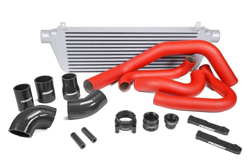 PERRIN Front Mount Intercooler Kit (Red Tubes & Silver Core) - 2022-2026 Subaru WRX