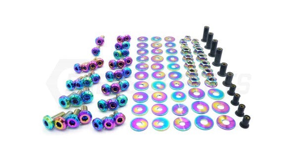 Fast Turn Fittings (True Burned) Stage 2 Titanium Hardware Engine Bay Kit - 2015-2021 Subaru WRX / STI
