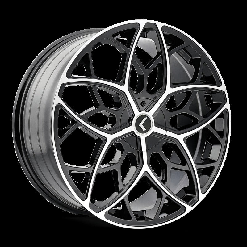 Kraze KR184 Ricochet 22x8.5 5x112/114.3 +38 Offset Gloss Black Machined Wheel