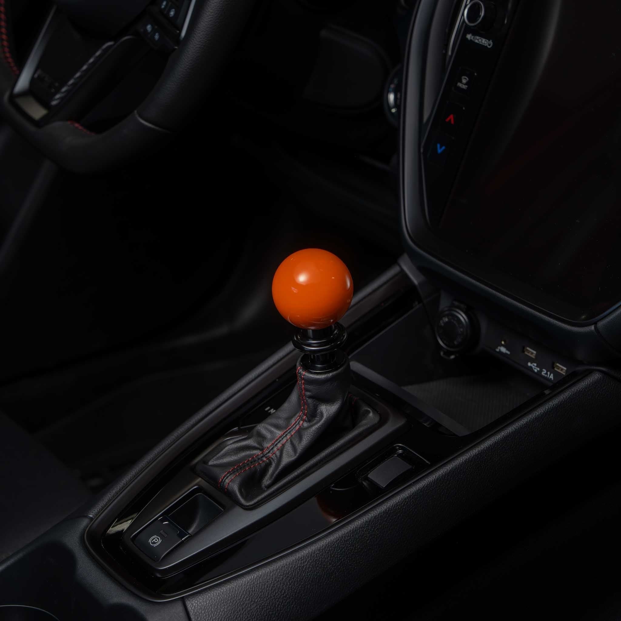 Billetworkz Automatic Shifter - Gloss Orange - Fits Subaru CVT: WRX (15–21), Crosstrek (13–23), Forester (14–18), Impreza (12–23), Legacy/Outback (10–14)
