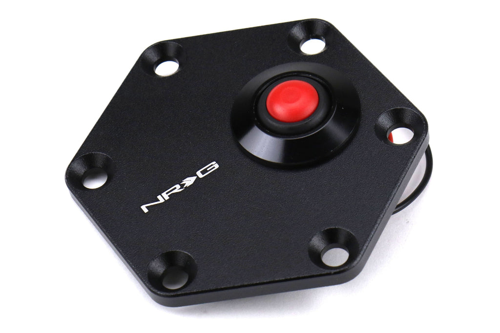 NRG Innovations Hexagonal Style Black Ring w/ Horn Button - Universal