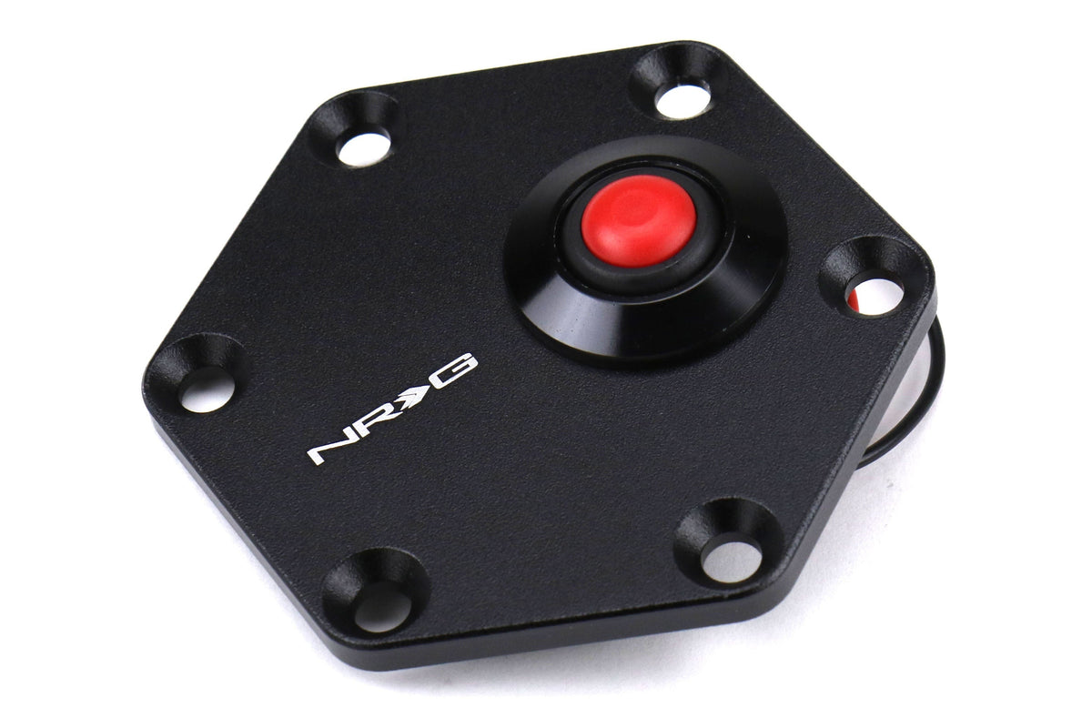NRG Innovations Hexagonal Style Black Ring w/ Horn Button - Universal