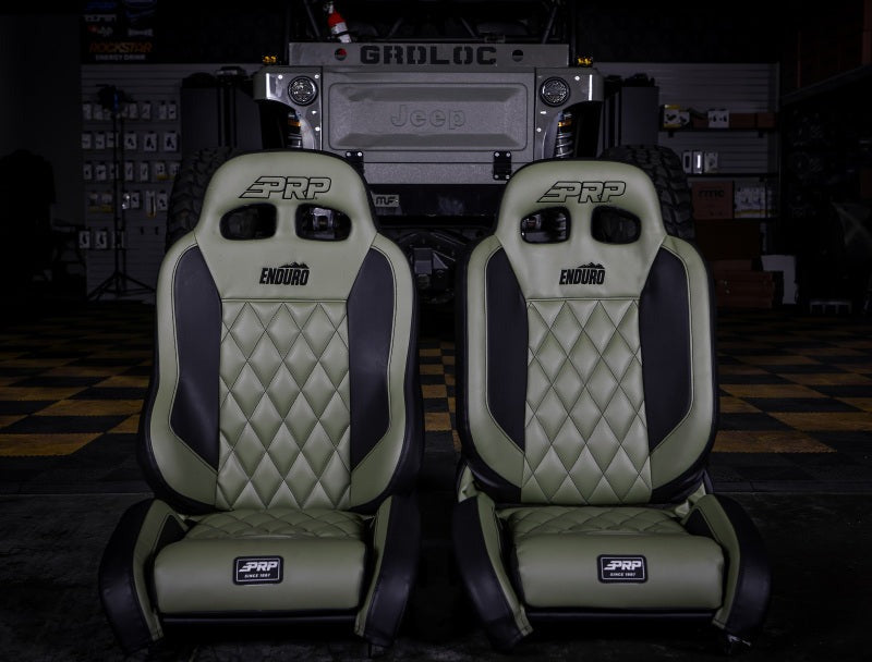 PRP 03-06 Jeep Wrangler TJ Enduro Elite Suspension Seat - Trek Edition - Black (Pair)