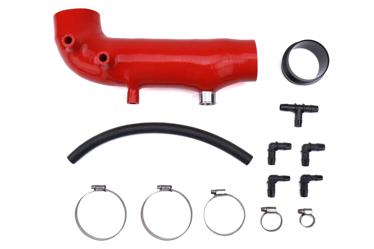 Torque Solution Turbo Inlet Hose Red - 2002-2007 Subaru WRX / 2004-2021 STI / 2005-2009 Legacy GT / Outback