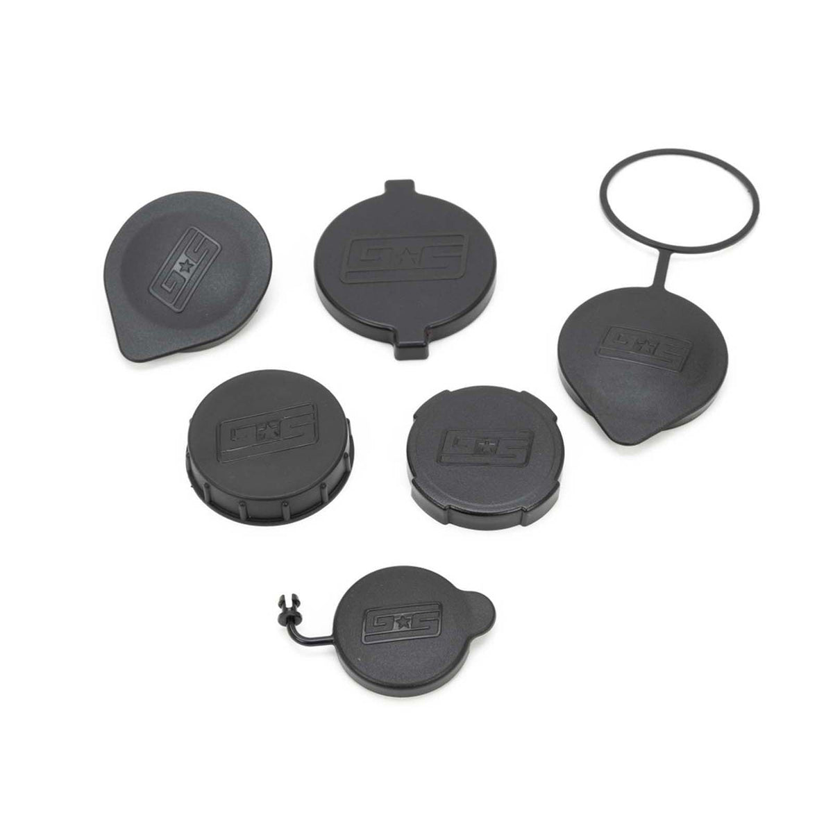 GrimmSpeed Engine Bay Reservoir Cap Set BLACK - 2002-2021 Subaru WRX/STI/FXT/OBXT/LGT