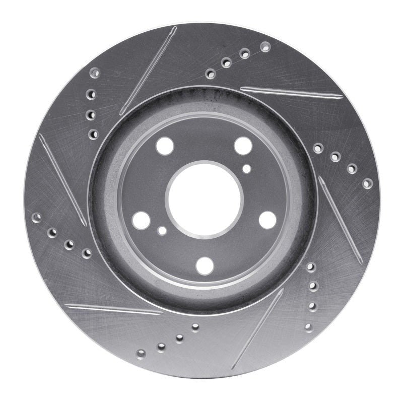 R1 Concepts Drilled & Slotted Silver Rear Right Brake Rotor - 2014-2018 Subaru Forester