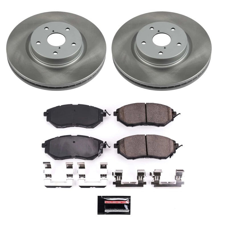 Power Stop Front Semi-Coated Rotor Kit - 2015-2021 Subaru WRX