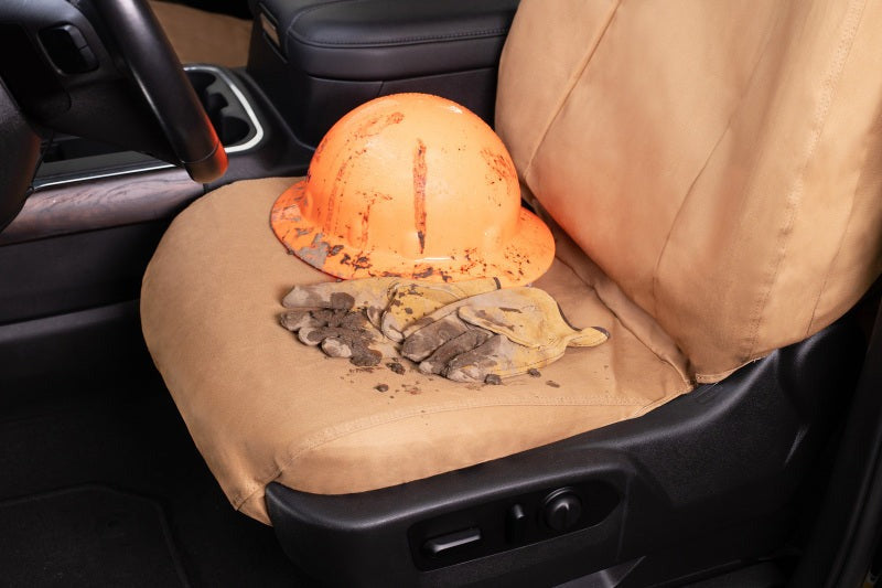 Covercraft 19-26 Mercedes-Benz Sprinter Polycotton SeatSaver Custom Front Row Seat Covers-Tan