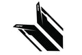 APR Sideburn Stickers - Black APR/Black Stripe (Pair)