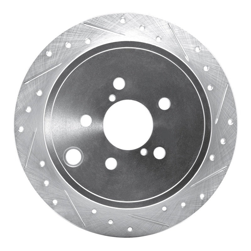 R1 Concepts Drilled & Slotted Silver Rear Right Brake Rotor - 2008-2014 Subaru WRX / Subaru Impreza