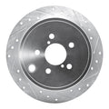 R1 Concepts Drilled & Slotted Silver Rear Right Brake Rotor - 2008-2014 Subaru WRX / Subaru Impreza