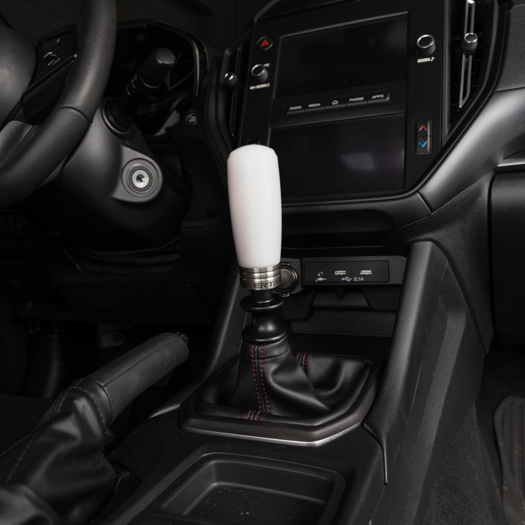 OVERTAKE Stage 1.5 Drivetrain Kit - ModKnob Delrin Tall White Shift Knob - 2015-2026 Subaru WRX / 2018-2023 Crosstrek